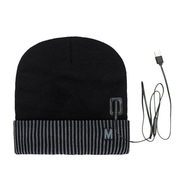 Gorro térmico con carga USB para hombres y mujeres Gorro térmico con carga USB y controlador de tres velocidades Gorro de punto térmico para otoño e invierno Gorro para aliviar el dolor de cabeza