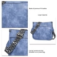 thumbnail image 2 of BIMZUC Women PU Leather Shoulder Bag Wide Strap Casual Crossbody Messenger Bag for Travel, Shopping, and Everyday Use, Blue Color, 11x10.6x3.9 Inches, 2 of 4