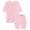 Pink, variant on CPNG Girls Two Piece Sets Kids Solid Color Round-Necked Short Sleeve T-shirt and Elastic Waist Tight Shorts Summer Outfits(Hot Pink,2-3 Years)