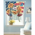thumbnail image 2 of 4th of July Tie Up Curtains for Window, Thermal Insulated Balloon Shade Adjustable Rod Pocket Curtains Valance Panels for Kitchen Bathroom Cafe 42 x 54 Independence Day Sunflower Watercolor Botanical, 2 of 6