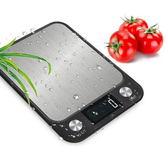 SHOWERORO Small Electronic Scales 1PC Stainless Steel Kitchen Scale Accurate Weight for Food 5KG 1G Black