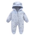 thumbnail image 2 of Ccpelsie Baby Winter Hooded Romper Jumpsuit, Unisex Kids Flannel Romper, Toddler Cute Onesie for Boys and Girls(Blue,6-9 Months), 2 of 6