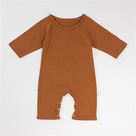 

niuredltd baby girls boys autumn solid cotton long sleeve romper jumpsuit clothes
