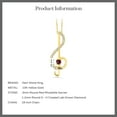 thumbnail image 3 of Gem Stone King Keren Hanan Inspired by Music 10K Yellow Gold Lab Grown Diamond Treble Clef Pendant Necklace for Women with Chain Set with Red Rhodolite Garnet (0.27 cttw), 3 of 4