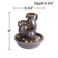thumbnail image 5 of Triple Jug 8 1/4" High Small Zen Modern Indoor Outdoor Decor Ceramic Tabletop Fountain Outside Garden Patio, 5 of 6