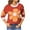 1-Orange, variant on Womens Sweater Long Sleeved Floral Print Round Neck Knitted Sweater Orange S,Blouse for Women