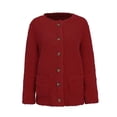 thumbnail image 2 of Fangasis Ladies Outwear Long Sleeve Jacket Cardigan Coat Women Loose Fluffy Party Red 5XL, 2 of 8