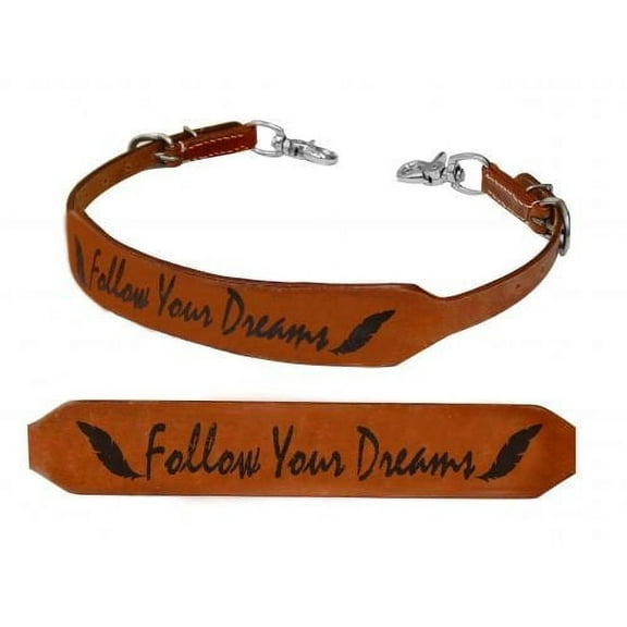 Showman "Follow Your Dreams" & Feather Branded Leather Wither Strap