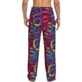 thumbnail image 3 of Goofa Colorful Snake Printed Soft Pajama Pants for Men, Wide Leg Comfy Casual Lounge Yoga Pants-X-Large, 3 of 9