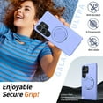 thumbnail image 3 of for Samsung Galaxy S25 Ultra Case, PC + TPU Phone Cover, Compatible with MagSafe, Rotating Ring Kickstand, Ultra Slim Drop Protective Skin-Friendly Anti-Scratch Protective Phone Cover, Purple, 3 of 7