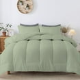 thumbnail image 2 of D.N.G. BEDDINGS 3 Piece Luxury Straight Line Pattern Comforter Set, Premium Super Soft, 800 Thread Count, 100% Egyptian Cotton, Oversized Super King Size Light Sage Solid Color, 2 of 6