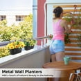 thumbnail image 3 of 6 Uds Metal Wall Planters con Ganchos Desmontables, Macetas Colgantes, Soportes de Macetas de Metal, Decoración de Macetas para Interiores y Exteriores, Barandilla, Balcón y Jardín, 3 of 6