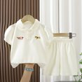 thumbnail image 2 of Faraee Toddler Baby Girl Clothes Summer Outfits Short Sleeve Polo Shirt Casual Shorts Set 2 Piece Little Kids Solid Outfit White 8-9 Years, 2 of 7