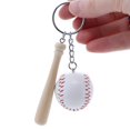 thumbnail image 3 of 2 piezas de llaveros de béisbol y bate de madera, mini llavero de béisbol con bate de madera para fiesta temática deportiva de 2,95 pulgadas, 3 of 5
