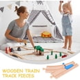 thumbnail image 4 of Wooden Train Track Toy Blue Wood Track for Kids Educational Play Piece, 4 of 5