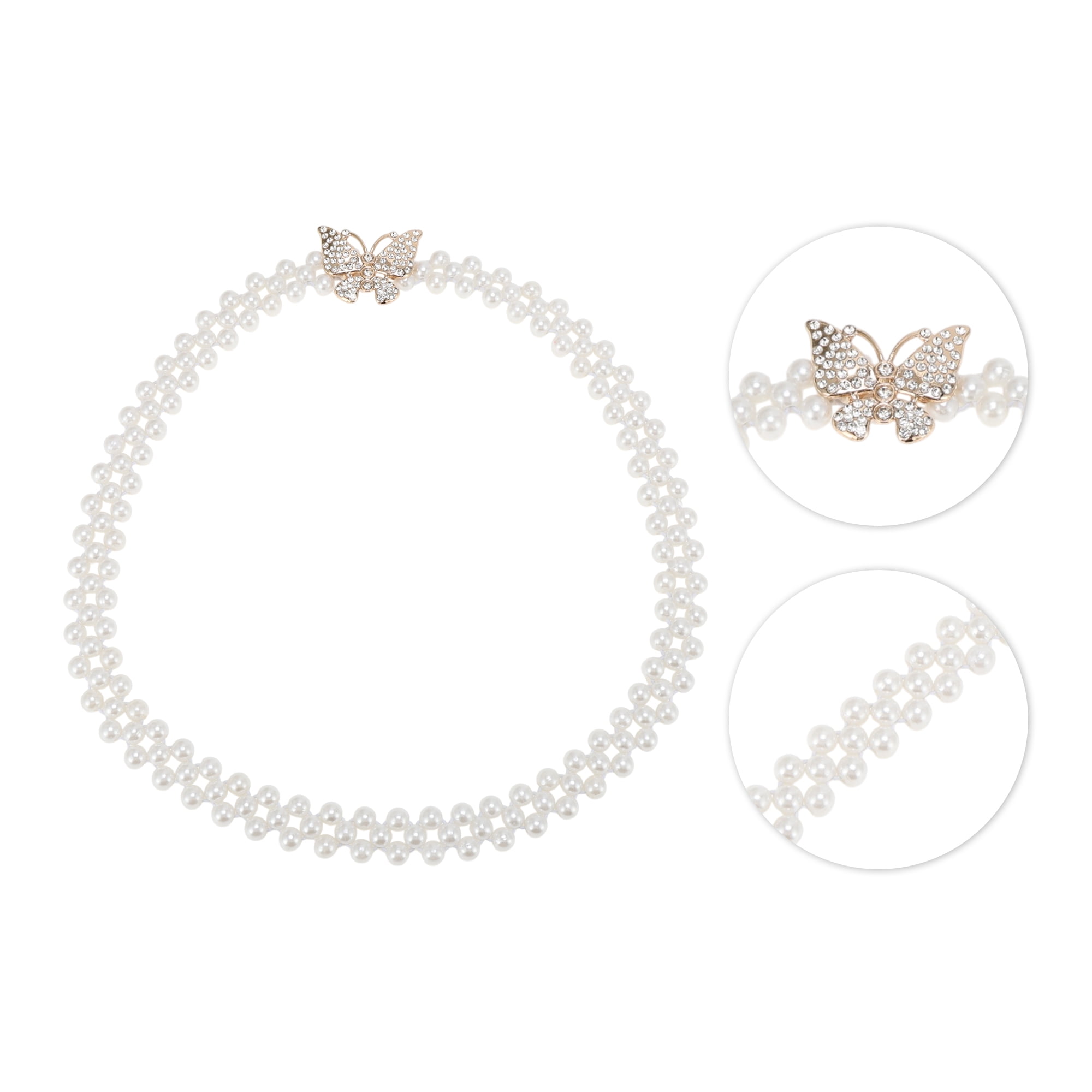Unique Bargains Stylish Adjustable Waist Belt in Beige for Everyday Wear [Butterfly]