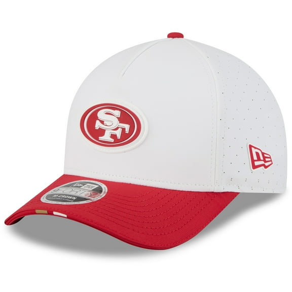 Youth New Era  White/Scarlet San Francisco 49ers 2025 NFL Training Camp A-Frame 9FORTY Adjustable Hat