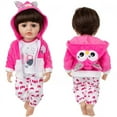 thumbnail image 4 of Babysbule Reborn Soft Doll Clothes 20-23 Inch Rose Owl Set – Plush Hooded Outfit for Girls & Boys Dolls – Eco-Friendly Accessories for Kids Age 3+, Birthday & Holiday Gift Collectibles, 4 of 5