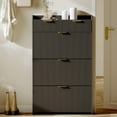 thumbnail image 2 of M optimized Shoe Cabinet with 3 Flip Drawers, Hidden Slim Narrow Shoe Cabinet for Entryway, Fluted Shoe Organizer with 2 Drawers, Modern Freestanding Shoe Rack for Hallway, Foyer, 2 of 9