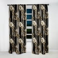 thumbnail image 2 of Designart "Elegant Harmony Of Striped Gold Regal Florals" Striped Curtain Panels, 2 of 6