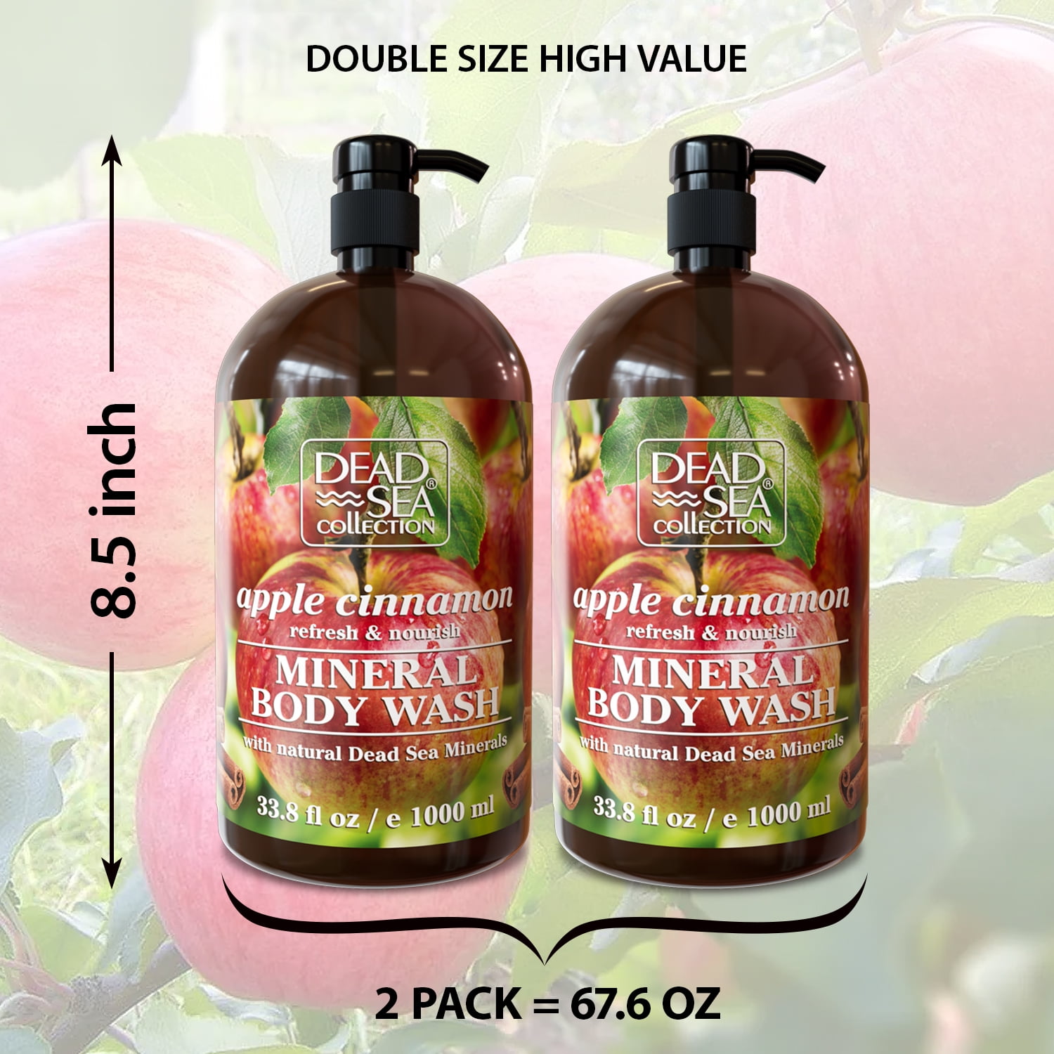 Dead Sea Collection Apple Cinnamon Lime Body Wash for Women and