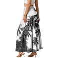 thumbnail image 4 of LWavelet Women Cherry Blossom Print Tiered Maxi Skirt Elastic Waist With Pockets Romantic Long Skirt White S, 4 of 6