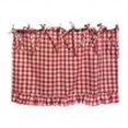thumbnail image 5 of MInHoues Farmhouse Plaid Oven Skirt Curtain, 23.6x17.7 Inch Ruffled Gingham Decorative Appliance Cover, Handmade Kitchen Curtain for Oven, Dishwasher & Washing Machine, Hides Clutter(Pink), 5 of 7