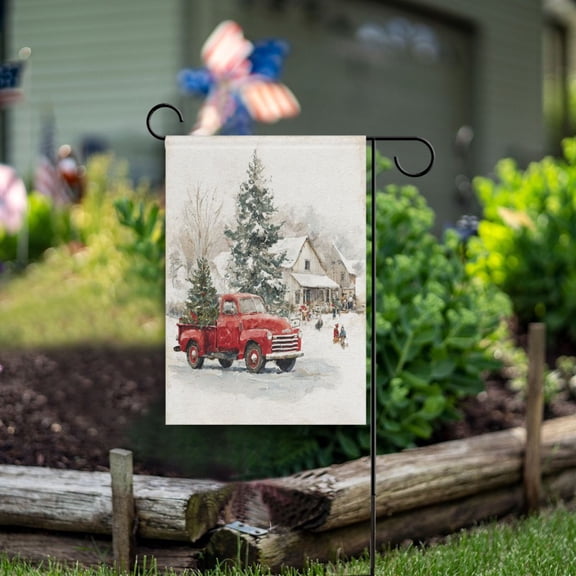 12x18 inch Double-Sided Garden Flags Banners Vibrant Outdoor Decor for House Patio Outdoor Truck with Christmas Decorations
