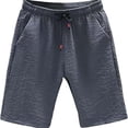 thumbnail image 3 of Mens Shorts Knee Length Summer Lightweight Breathable Elastic Waist Straight Leg Loose Beach Shorts with Pockets, 3 of 4