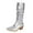 Silver, variant on Women Fashionable Casual Small Height Western Cowboy Boots With A Fashionable Temperament But Not Over The Knee Mid Heel And Midsole Boots Gold 9.5