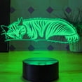 thumbnail image 4 of YSITIANNA 3D Cat Animal Night Light Lamp Illusion Led 7 Color Changing Touch Switch Table Desk Decoration Lamps Acrylic Flat ABS Base USB Cable Toy (Bus) STNL#2346, 4 of 4
