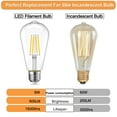 thumbnail image 2 of ST19 Edison Light Bulb, 60W Equivalent Efficient 7W, Dimmable, Clear, 2700K, Soft White - 6 Pack, 2 of 6