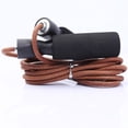 thumbnail image 3 of Adjustable Jump Rope Leather Rope with Comfortable Sponge Handles for Skipping Boxing Exercise, 3 of 6
