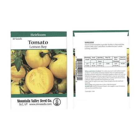 - Tomato Garden Seeds - Lemon Boy Hybrid - 15 Seed Packet - Non-GMO, Vegetable Gardening Seed
