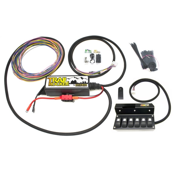 Painless Performance 57004 PAN57004 09-16 WRANGLER JK TRAIL ROCKER SYSTEM W/OVERHEAD 6 SWITCH BOX AND AUTO DIMMING MIRROR BLACK