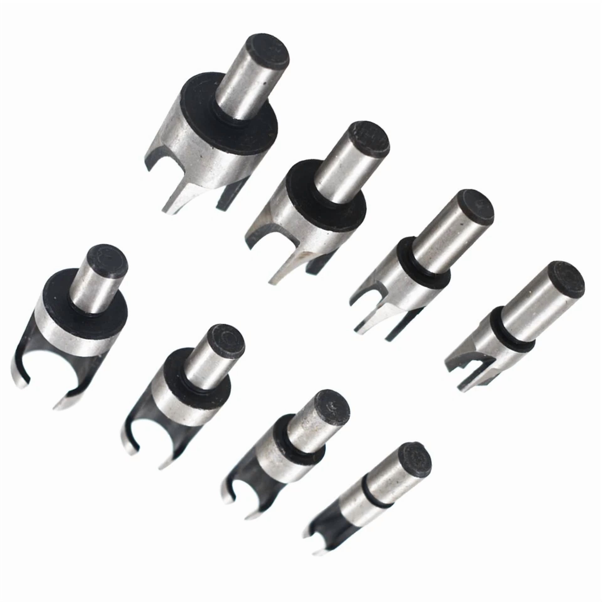 8Pcs Wood Plug Hole Cutter Dowel Maker Cutting Shank Drill Bit Set Carbon Steel