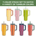 thumbnail image 6 of Tomorotec 15-Pack 12" Reusable Silicone Drinking Straws Fit for Stanley Tumblers 20, 30, 40 oz with 2 Cleaning Brushes, BPA-Free Food-Grade Vibrant Colors Flexible Straws for Family (Nature Colors), 6 of 7
