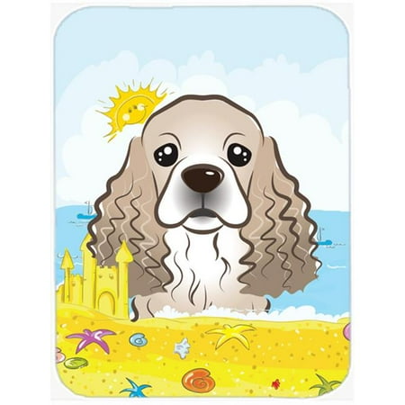 

Cocker Spaniel Summer Beach Glass Cutting Board Large