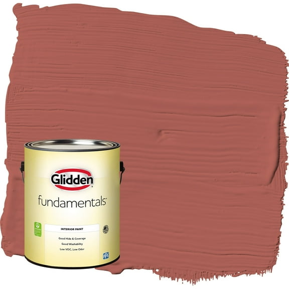 Glidden Fundamentals Pizza Pie / Red Flat Interior Paint, 1 Gallon