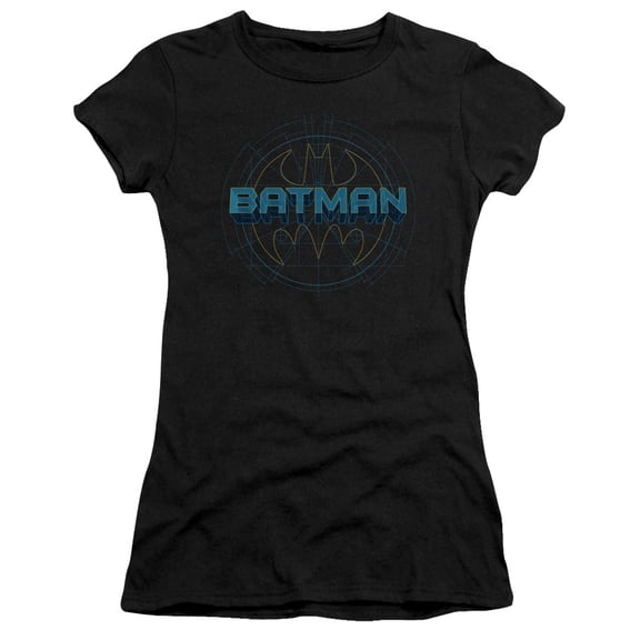 Batman Bat Tech Logo S/S Junior Women's T-Shirt Sheer Black
