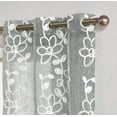 thumbnail image 2 of Dainty Home Rita 3D Floral Chenille Embroidered Solid Sheer Linen Look 76" x 84" Window Curtain Panel Pair in Silver, 2 of 8