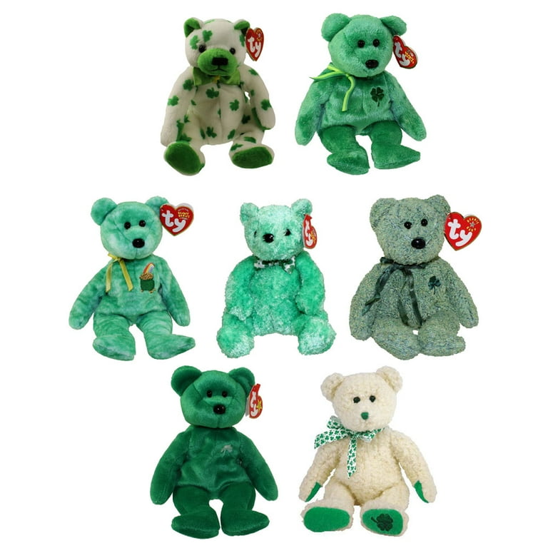 TY Beanie Babies ST. PATRICK S DAY Set of 7 Dublin Erin Clover Luck e Woolins 2 7.5 8.5 in