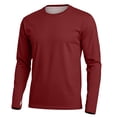 thumbnail image 6 of Yteetum Men's Workout Gym Shirts Oversized Long Sleeve Round Neck Thumb Hole T Shirt Man Fall Solid Crewneck Lightweight Loose Athletic Sport Shirt Tops, 6 of 6