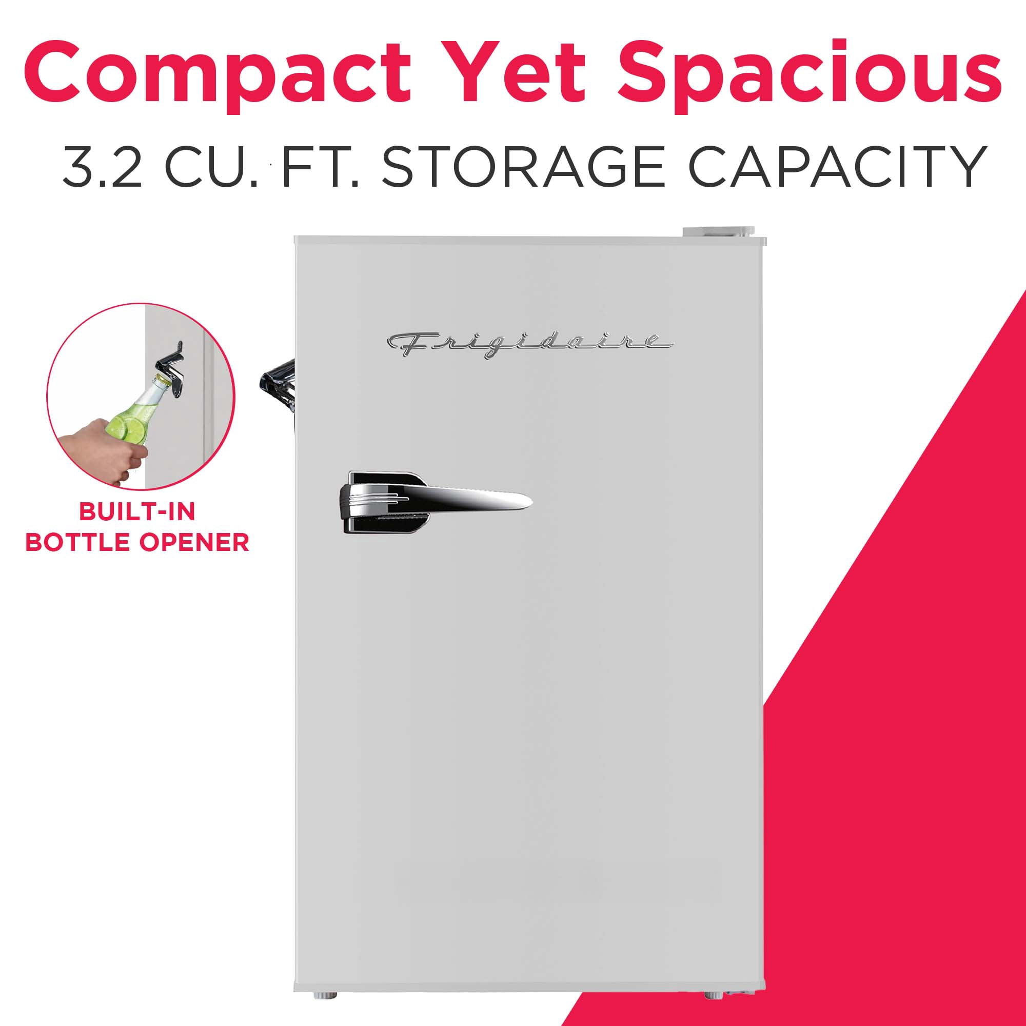Frigidaire 3.2 Cu. ft. Retro Compact Refrigerator with Side Bottle Opener EFR376, Moonbeam