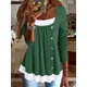 thumbnail image 5 of Camiseta informal de empalme con botones para mujer, jersey de cuello redondo de moda, camisetas de algodón de manga larga fruncidas, Tops sueltos, ropa femenina, 5 of 5