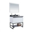 thumbnail image 3 of Laviva Alto 36" Wood Cabinet with Marble Countertop in White/Black Wood, 3 of 10