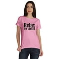 thumbnail image 1 of Inkmeso Relax Je Suis Vaxxed T-shirt en Coton à Col Rond Pro-Vaccin pour Femme, 1 of 8
