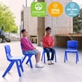 thumbnail image 6 of ECR4Kids Plastic School Stackable Chair, 14in, Classroom Furniture, Blue, 4-Pack, 6 of 9