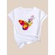 thumbnail image 4 of Camisetas con diseño gráfico para mujer, playera corta, clásico, estética, ropa de verano de los 90Colorful Butterfly Print Casual Fashion Top for Black Women, Featuring a Round Neck And Short Slee, 4 of 8