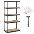 thumbnail image 2 of 5 Tier Heavy Duty Garage Shelving Unit 72 Inch 36 Inch 18 Inch 2200 LBS Load Capacity Boltless Storage Rack Black Adjustable Rust Resistant, 2 of 9